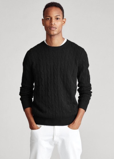 Sueter Polo Ralph Lauren Hombre Negros - Cable-Knit Cashmere - DSZXK4210